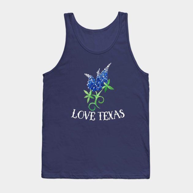 Love Texas Bluebonnets Tank Top by bubbsnugg